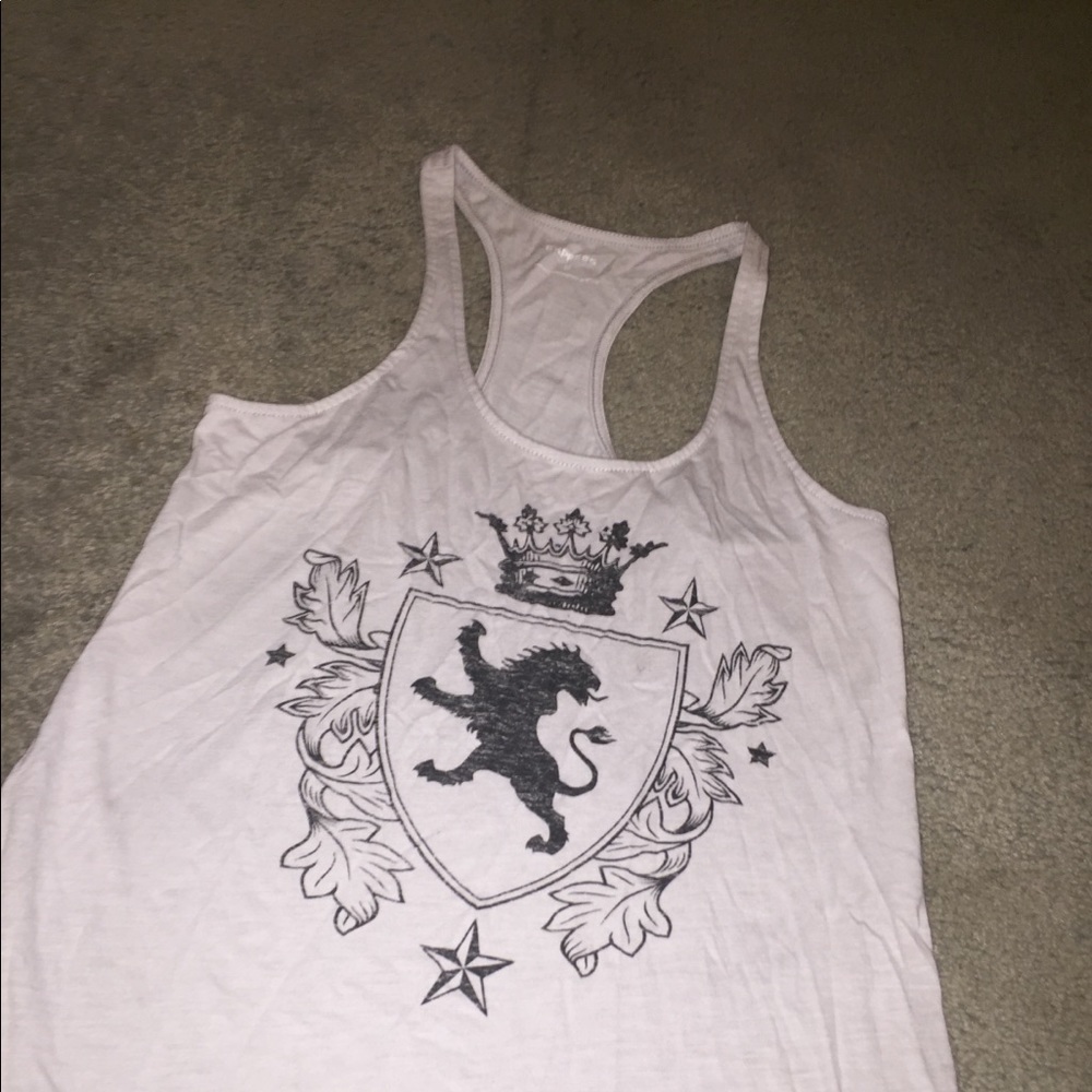 White Sports Tee with black design